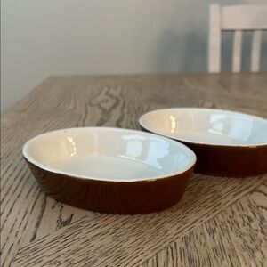 Vintage Hall Pottery 571 Oval dish. Set of two